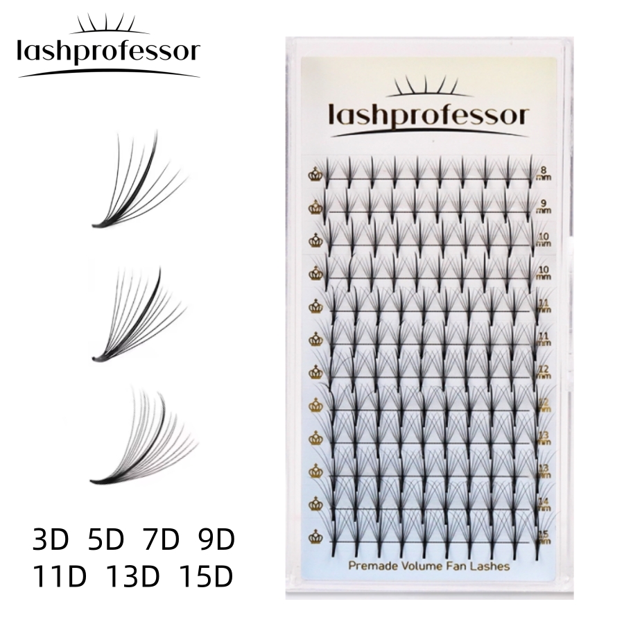 Eyelash Extension Russian - 3D/5D/7D/9D/11D/15D ハンドメイド ウィスピースパイク 薄根元プレメイドファンまつげエクステンション 韓国PBT ポインティーベース