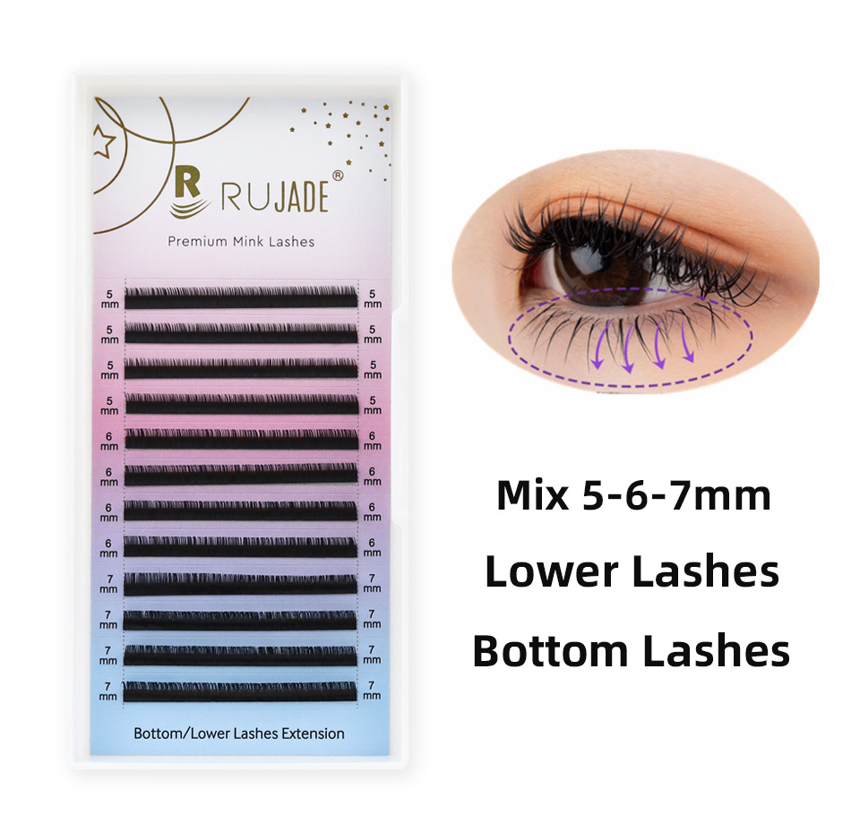 下まつげミックス 5 6 7 ミリメートルボトムラッシュエク - Eyelash Extension Human Hair のレビューと価格
